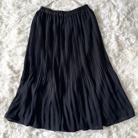 Exceti Globe Accordion Pleated Mid-length Skirt Size S Black - Picture 3 of 5